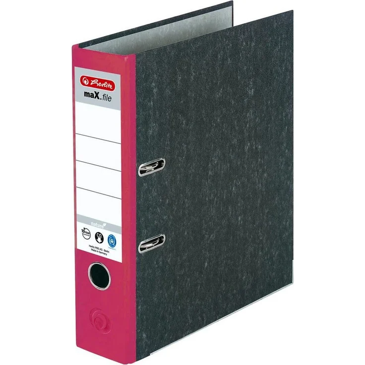 Herlitz Aktenordner herlitz Ordner maX.file nature, Rückenbreite: 80 mm, roter – Bild 1