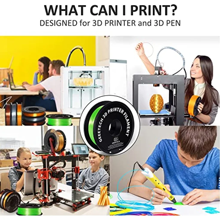 GEEETECH PLA Filament 1.75mm Silk Grün, 3D Drucker Filament 1kg Spule, hohe Präzision, verbesserte Haltbarkeit – Bild 5