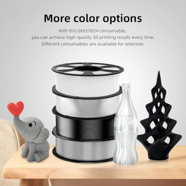 GEEETECH PETG Filament, Schwarz 1,75 mm, 6x1 kg, korrosionsbeständig und vakuumverpackt für 3D Drucker – Bild 4