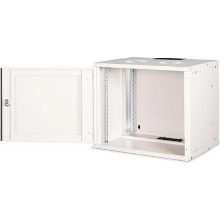 DIGITUS Netzwerkschrank SOHO Pro-Serie - 19-Zoll Rack 9 HE - Unmontiert - Wandmontage - 400 mm Tiefe - 327 mm Nutztiefe - Traglast 60 kg - perforierte Stahltür - Grau – Bild 3