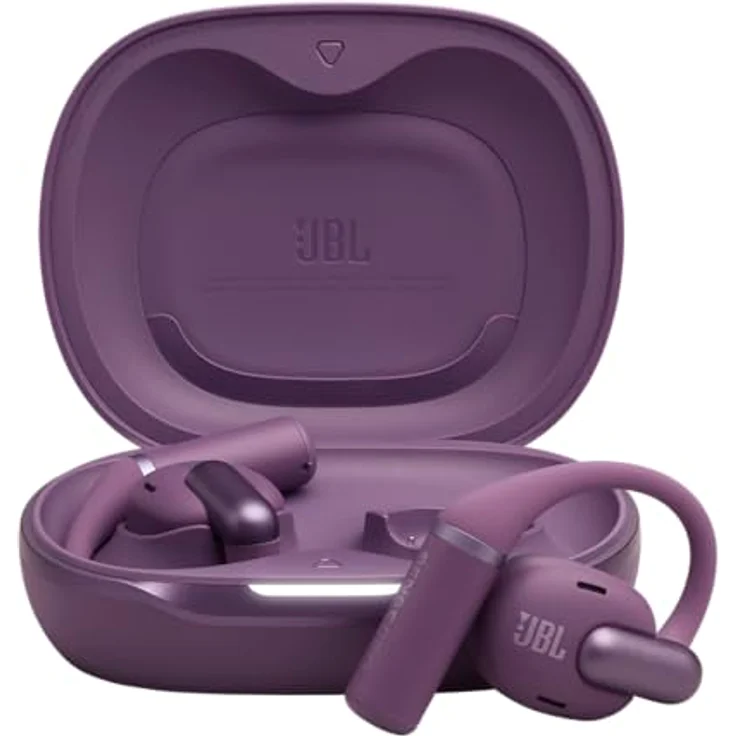 JBL Sense Pro, kabellose Open-Ear-Kopfhörer mit Hi-Res Audio, 38 Stunden Spielzeit, 4 Mikrofone, IP54 wasser- und staubgeschützt, Spatial Sound, Lila – Bild 1