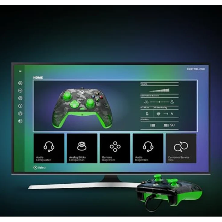 Turtle Beach Rematch Core Wired Controller | XB | Anpassbare 2-Stopp-Impuls-Trigger, Ghost Camo Black & Green – Bild 9