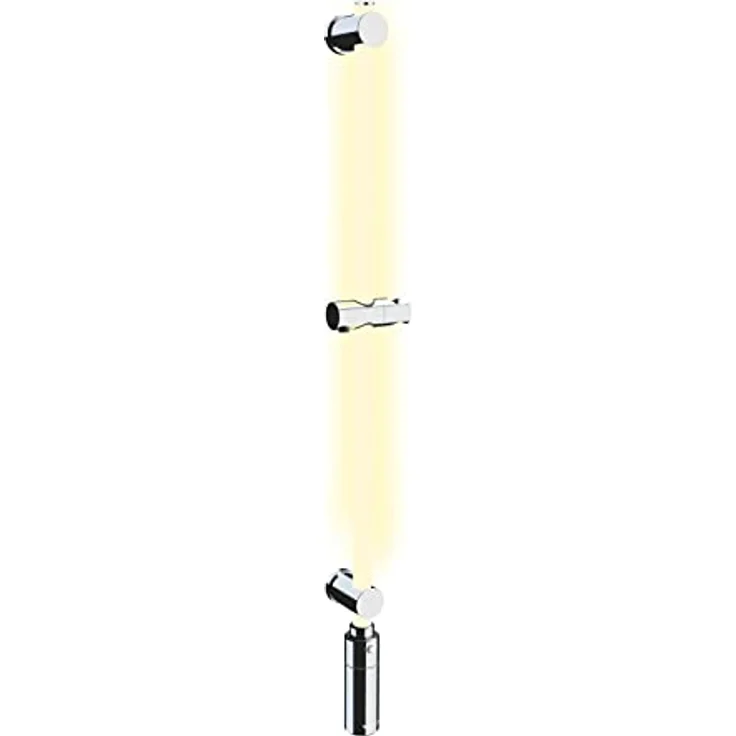 WENKO LED Design-Duschstange, integrierte energiesparende LED-Lichtleiste, dimmbar, Farbwechselmodus, Fernbedienung/Bewegungsmelder, befestigen ohne Bohren, kabellos/aufladbar, Länge: 94 cm – Bild 1