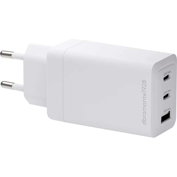 dbramante1928 IT EU W. Charger 2xUSB-C 65W, USB Ladegerät, Weiss