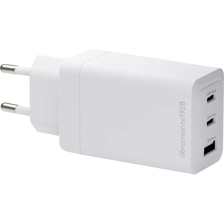 dbramante1928 IT EU W. Charger 2xUSB-C 65W, USB Ladegerät, Weiss