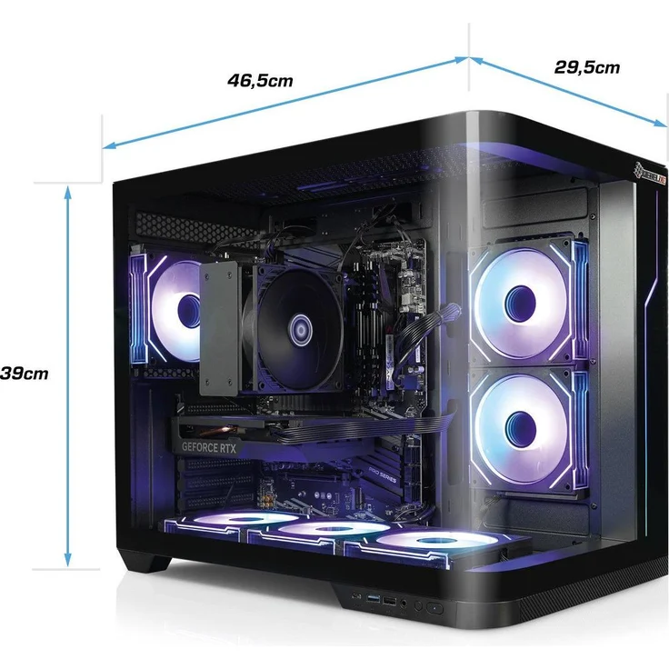 Kiebel Curve, Gaming PC mit AMD Ryzen 7 5700X, 32 GB RAM, GeForce RTX 5060, RGB Kühlung, Schwarz