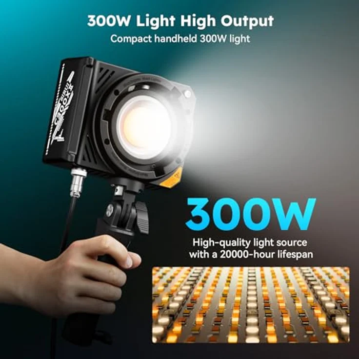 SIRUI C300X II 300W LED Videolicht, tragbare Beleuchtung, ultra-leicht mit 20000h Lebensdauer, CRI/TLCI >95, App-Steuerung, stille Kühlung – Bild 3