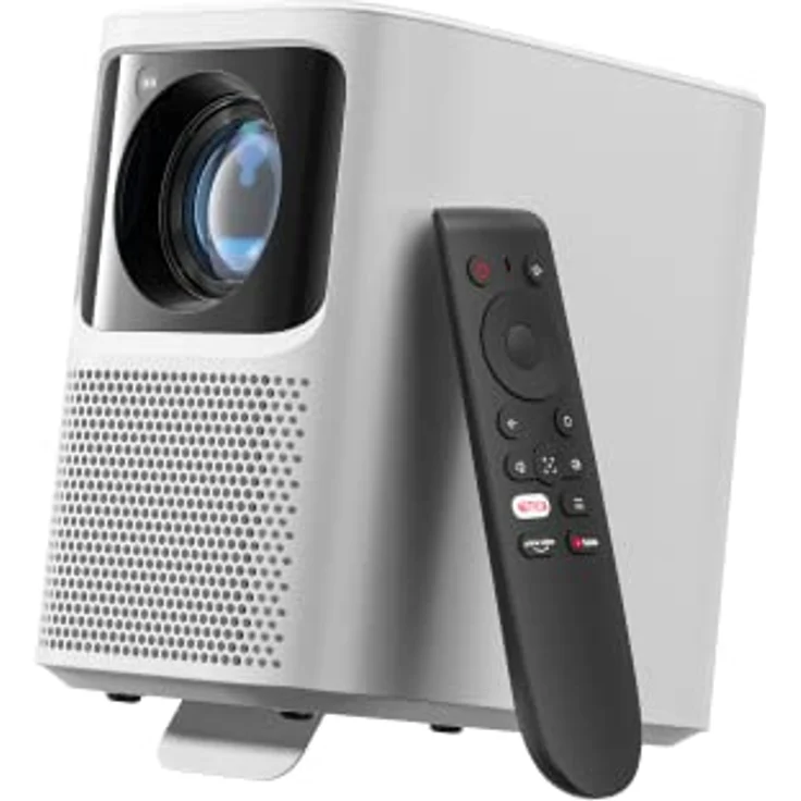 Emotn N1 Projektor Netflix Offiziell Lizenziertes Natives 1080p Full HD 500 Lumens,Beamer Portable Mit Autofokus, Automatische Trapezkorrektur, 120-Zoll-Bild, Dolby Audio, 5G Wi-Fi und Bluetooth 5.0 – Bild 1