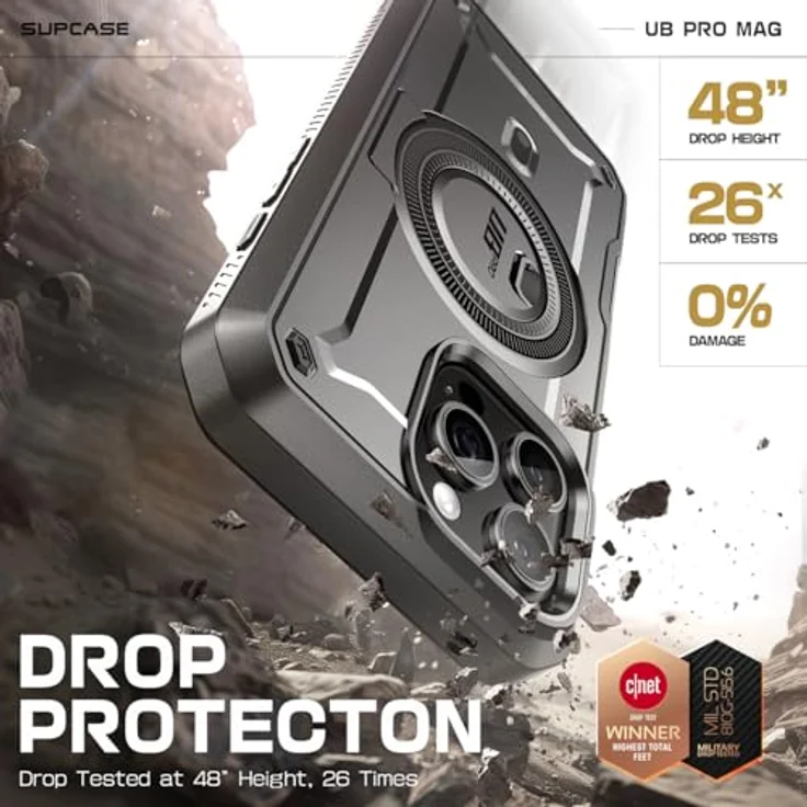 Supcase Unicorn Beetle Pro Mag, Smartphone Hülle für Apple iPhone 16 Pro Max, Schwarz, robust mit MagSafe-Kompatibilität und militärischer Zertifizierung – Bild 3