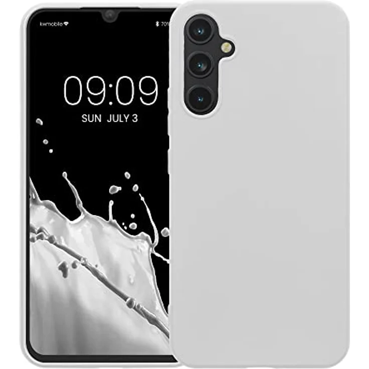 kwmobile Handyhülle für Samsung Galaxy A34 5G - TPU Case in Weiß matt, Kabelloses Laden, Rutschfest und Flexibel – Bild 5