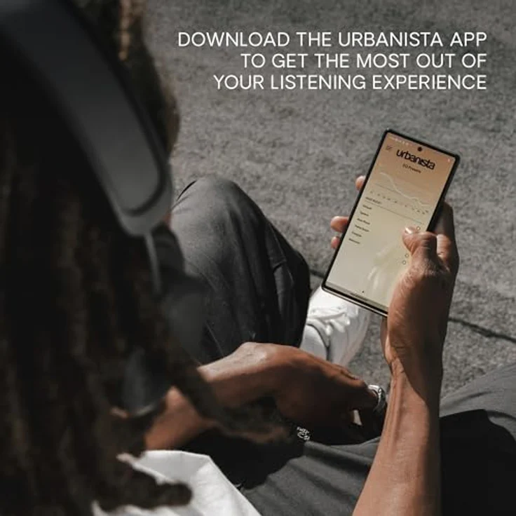 Urbanista Los Angeles Solar Over Ear Kopfhörer Bluetooth 5.0 mit Active Noise Cancelling, Kopfhörer kabellos, grenzenlose Spielzeit, ANC True Wireless Headphones mit Mikrofon, Wüstengrau – Bild 5