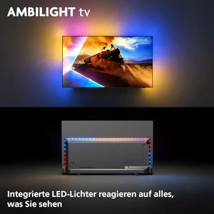 Philips Ambilight 65OLED760, 65 Zoll 4K OLED Smart TV mit P5 AI Perfect Picture Engine, Titan OS, Dolby Vision und Atmos Sound, Alexa und Google Assistant-kompatibel – Bild 2