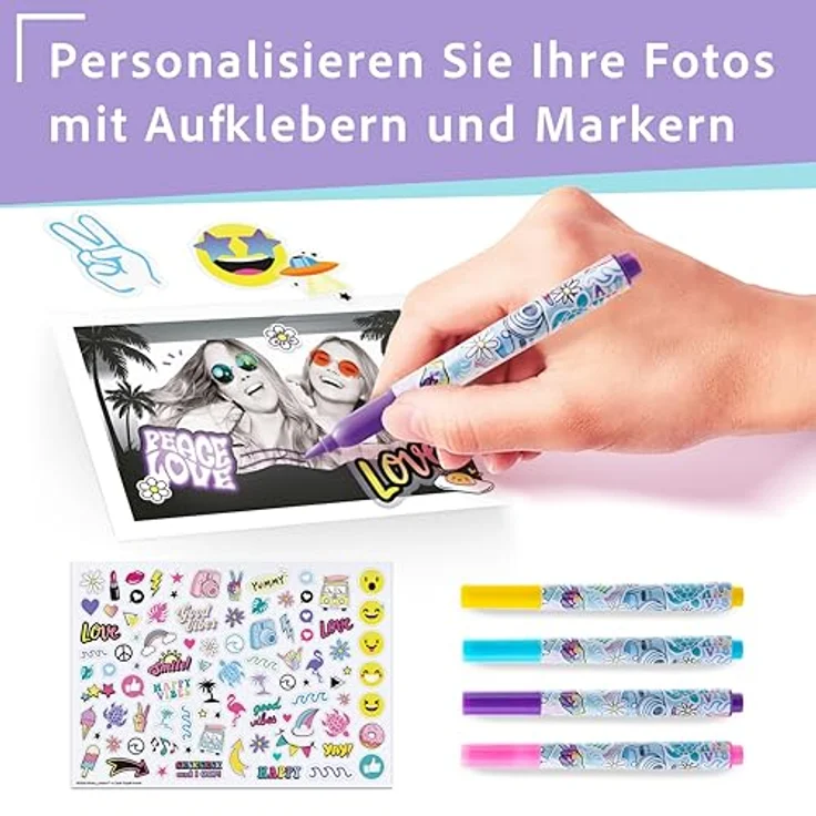Canal Toys CLK 001 Sofortbildkamera für Kinder-Instant-Druck Creator mit LCD-Display-Kinderkamera und Fotodrucker in einem-Für Polaroid & Thermopapier, hellblau, Geeignet ab 6 Jahren – Bild 3