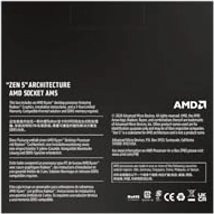 AMD Ryzen 5 9600X Prozessor, 6 Kerne/12 Threads, Zen 5-Architektur, 38MB L3 Cache, 65W TDP, Bis zu 5,4 GHz Boost-Frequenz, Socket AM5, DDR5 & PCIe 5.0, Kein Lüfter – Bild 4