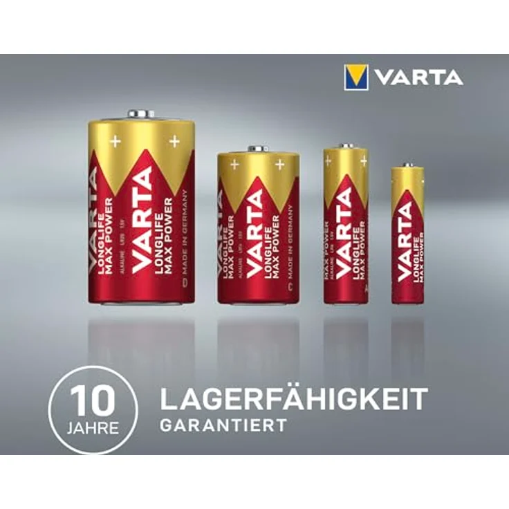 VARTA Longlife Max Power 9V Block 6LR61 Batterie, Alkaline E-Block Batterien ideal für Feuermelder Rauchmelder Stimmgerät (1er Pack) – Bild 8