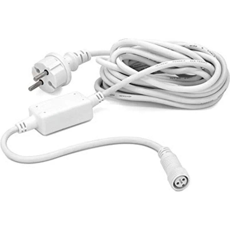 hellum 555431 Zuleitung Anschlusskabel für verlängerbare System-Profi Lichterketten, 5 m, innen & außen, weißes Kabel – Bild 1
