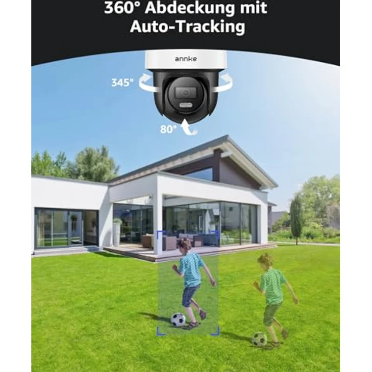 ANNKE CPT500, 3K PT PoE Überwachungskamera mit Auto-Tracking, 345° Schwenk, 80° Neige, 2-Wege-Audio, KI Personen-/Fahrzeugerkennung, Smartes Duales Licht, 512 GB Speicher – Bild 2
