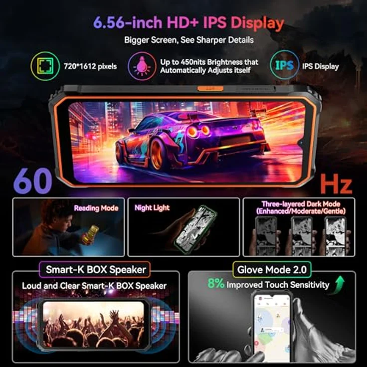 Blackview BV4800 Pro, Rugged Smartphone mit 12 GB RAM, 128 GB ROM, Android 14, 16,56 cm HD+, 8 MP + 16 MP Kamera, 5180 mAh, wasserdicht, NFC, 3 Kartenfächer, Gesichtsentperrung – Bild 4