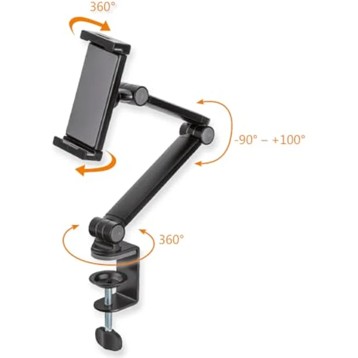 mywall Tablet & Smartphone Tischhalter - HT33L, Vollbeweglich, Universal Kompatibel, Schützende Silikonpolster – Bild 5