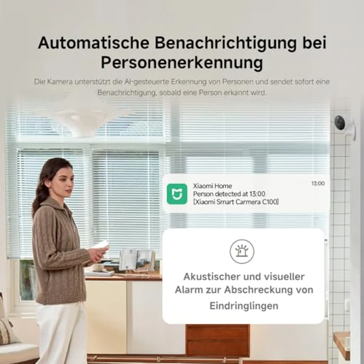Xiaomi Smart-Kamera C100 2K EU BHR07OGL, Netzwerkkamera mit 3-Megapixel Auflösung, WLAN, Nachtsicht und Zwei-Wege-Audio, Weiss – Bild 13
