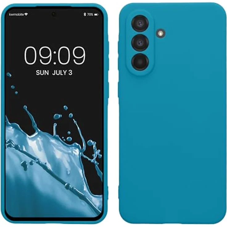kwmobile Handyhülle für Samsung Galaxy A56 5G, weiche Silikonhülle in Karibikblau, rutschfest und reißfest, präzise Ausschnitte für Kamera und Anschlüsse – Bild 1
