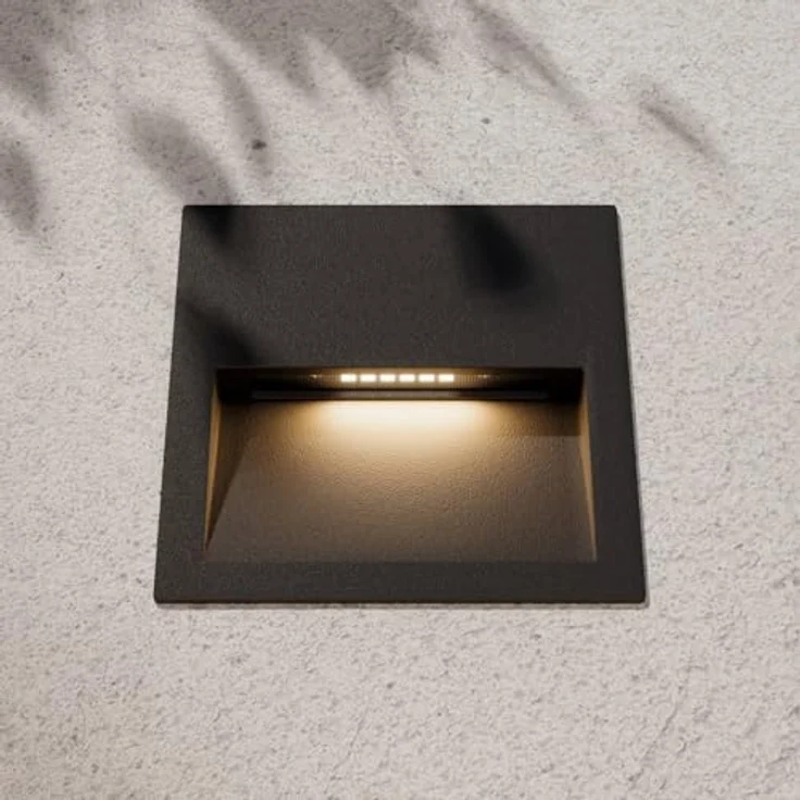 Lucande LED Wandeinbaulampe aussen für Wege, Treppen, Eingänge | IP54 | LED Außenleuchte dunkelgrau |Wandeinbaustrahler | Treppenbeleuchtung außen | inkl. 1 x 3W LED Leuchtmittel A+ – Bild 7