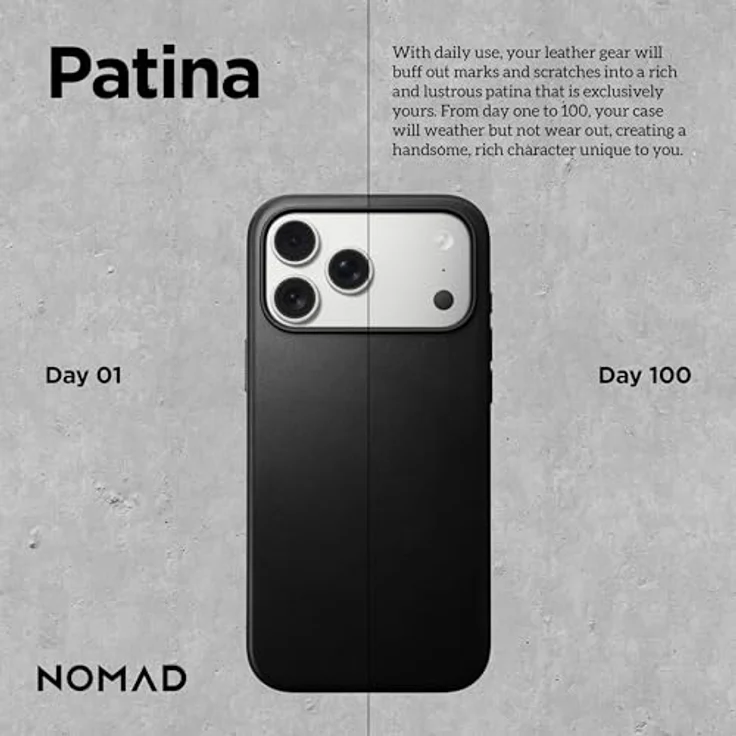 NOMAD Moderne Lederhülle für iPhone 17 Pro Max, Schwarz, MagSafe und kabelloses Laden, 2,4 m Fallschutz – Bild 4