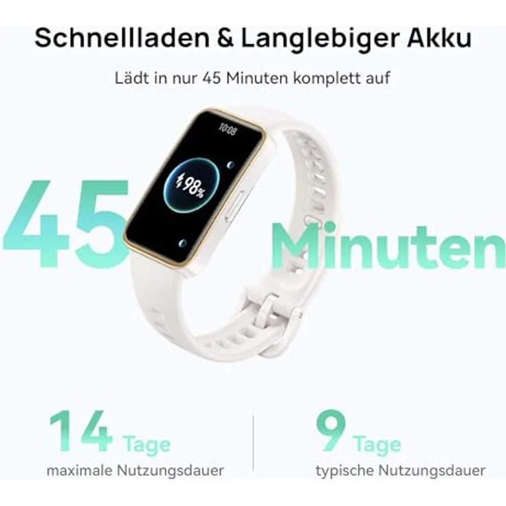 Huawei Band 9 Fitnessuhr (3,74 cm/1,47 Zoll), iOS & Android, AMOLED Display, Herzfrequenz- & Schlaftracking, Bluetooth 5.0, 5 ATM Wasserbeständigkeit – Bild 6