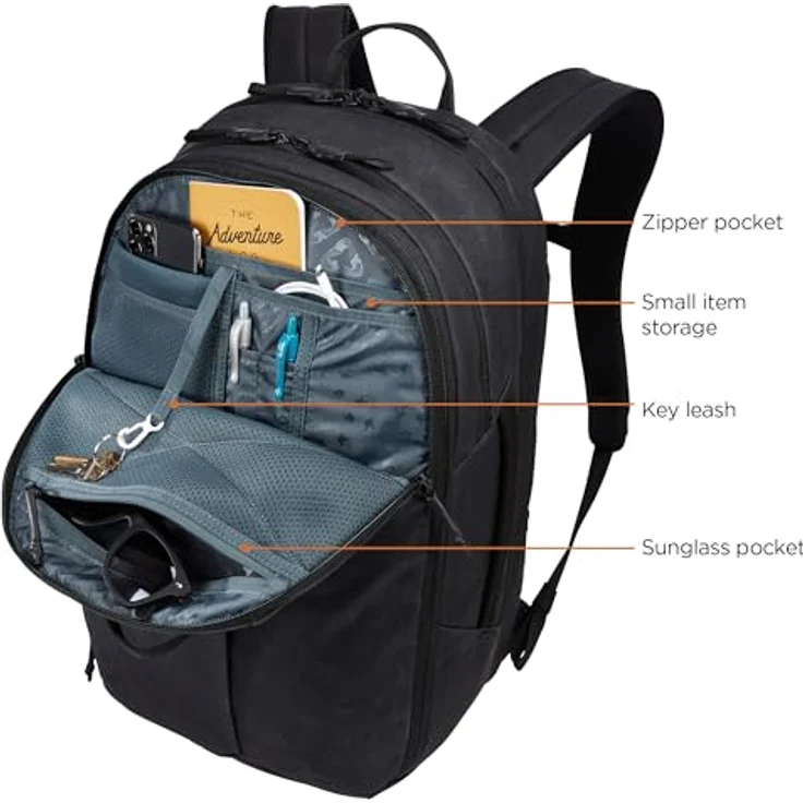 Thule Aion Backpack 28L, wasserabweisender Rucksack mit TPU-Trennwand, Schwarz – Bild 7