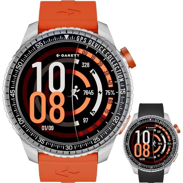 Garett Smartwatch COMPASS, Herren GPS Uhr in Orange