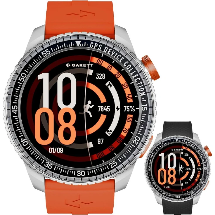 Garett Smartwatch COMPASS, Herren GPS Uhr in Orange