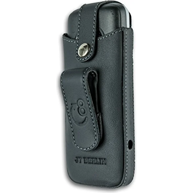 JT Berlin Turnline Schutzhülle für das Gigaset SL450 / SL750 / Unify Open SL5 - schwarz [Echtleder I 8-Stufen Gürtel-Drehclip I Handmade in Europe I Smarte Folie] - 12016 – Bild 5