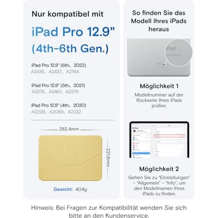 MOFT Dynamic Folio Hülle für iPad Pro 12,9" (6./5./4. Gen, 2022/2021/2020), 20 einstellbare Winkel, ergonomisches Design, nur 404 g – Bild 2