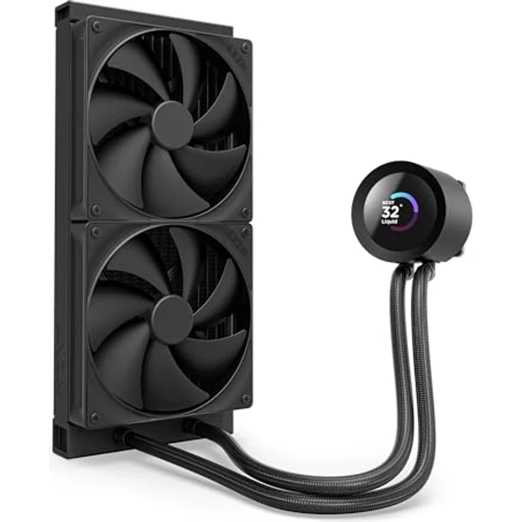 NZXT Kraken Plus 280, AIO CPU Flüssigkeitskühler mit 280mm Radiator, 2 x F140P Lüfter, anpassbarem 1,54" LCD, kompatibel mit AMD AM5/AM4 und Intel LGA 1851/1700/1200/115X, schwarz – Bild 2