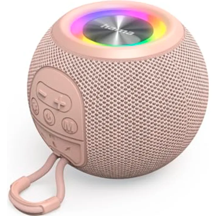 Hama Ball Shape Speaker, Bluetooth® Lautsprecher mit 5 Lichtmodi, 5 W, rosa, 10 Stunden Akkulaufzeit, TWS-Funktion, integrierte Freisprecheinrichtung