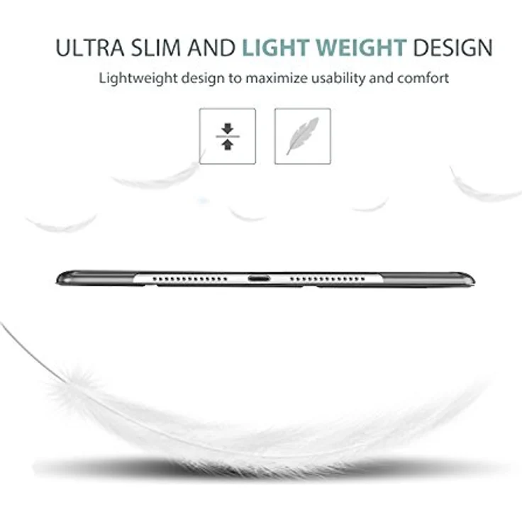 ProCase Hülle für iPad Air 2 (2014 Release), Leichte Stand Schutzhülle mit Translucent Frosted Rückseite, Automatischem Schlaf/Aufwach, Schwarz – Bild 4