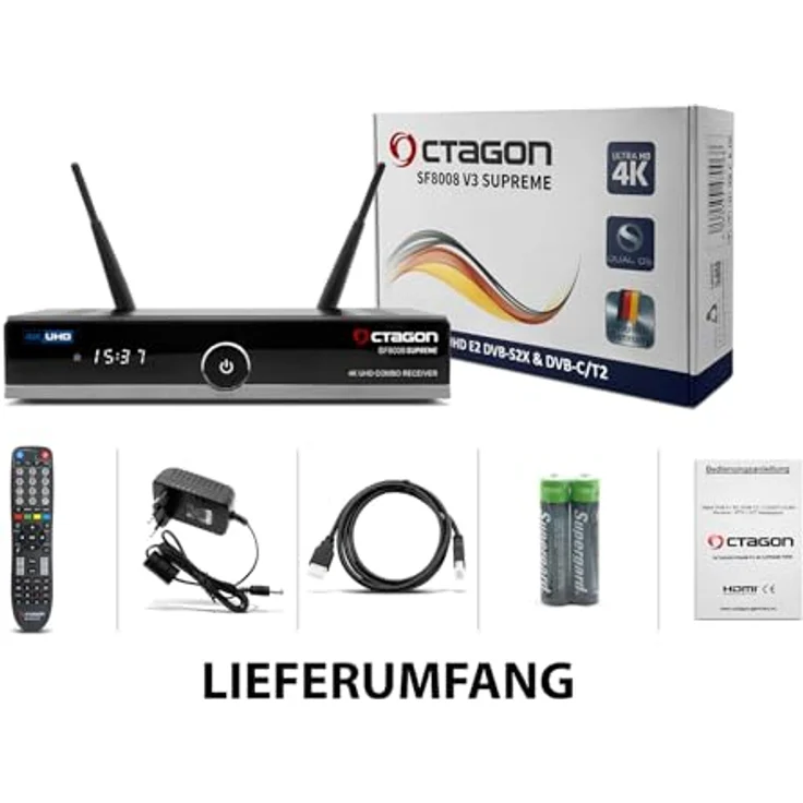 Octagon SF8008 V3 Supreme UHD 4K Combo-Receiver, 2TB SSD, DVB-S2X & DVB-C/T2, Dual-WiFi, Linux E2 & Define OS, Schwarz – Bild 7