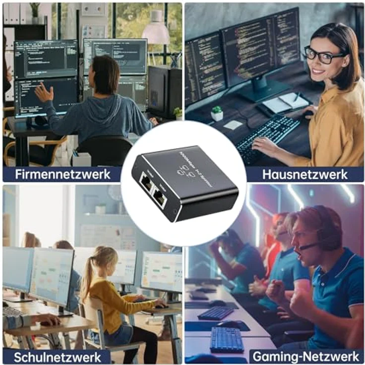 Bundviel LAN Splitter 1 auf 2 Gigabit Ethernet Switch, 2-Port Verteiler für Computer und Laptop, 1000Mbps, RJ45, Type-C – Bild 7