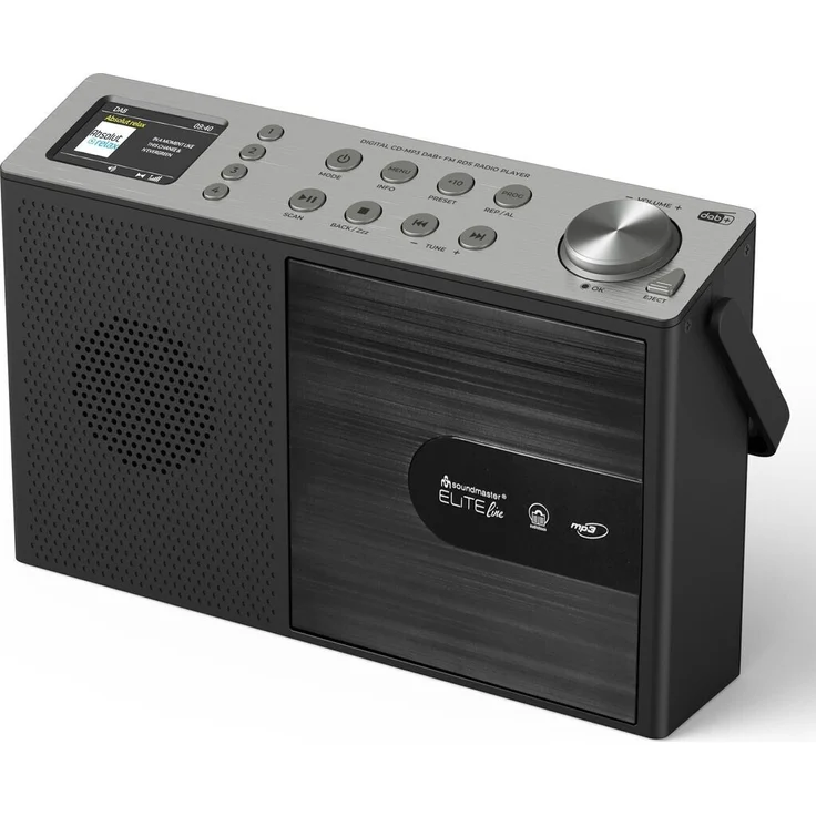 Soundmaster EliteLine RCD1190SW DAB+/UKW-Radio mit CD-Player, Bluetooth, USB-MP3, Farbdisplay, Equalizer und Weckfunktion