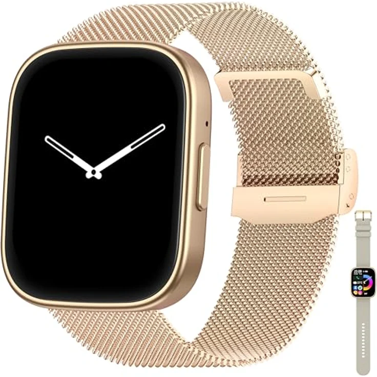 Levowatch DOITX3 Damen Smartwatch, 2.1" AMOLED Display, 3 Armbänder, BT5.3, Fitness Tracker, Telefonfunktion, wasserdicht, Realtek Chip – Bild 1