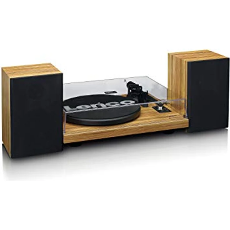 Lenco LS-500 - Hi-Fi Plattenspieler mit Bluetooth - Mit externen Lautsprechern 2 x 30 W RMS - Riemenantrieb - Auto-Stopp - Vorverstärker - MDF-Gehäuse - Eiche – Bild 6