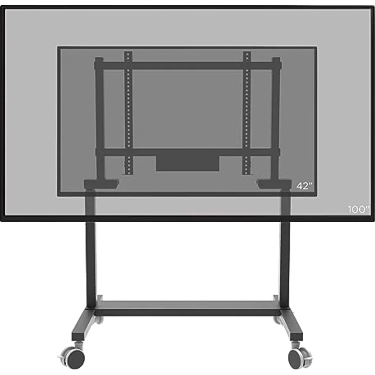 celexon Display Rollwagen Pro Adjust-42100MB - für 42" - 100" geeignet - Traglast bis 120kg - Maße: 107,8 x 81 x 142-207cm - schwarz – Bild 1