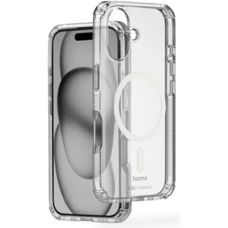 Hama Handyhülle Extreme Protect für iPhone 16 und MagSafe (D3O Bumper, stoßfest, sturzsicher, bruchsicher, transparent, magnetisch, induktives Laden) – Bild 1
