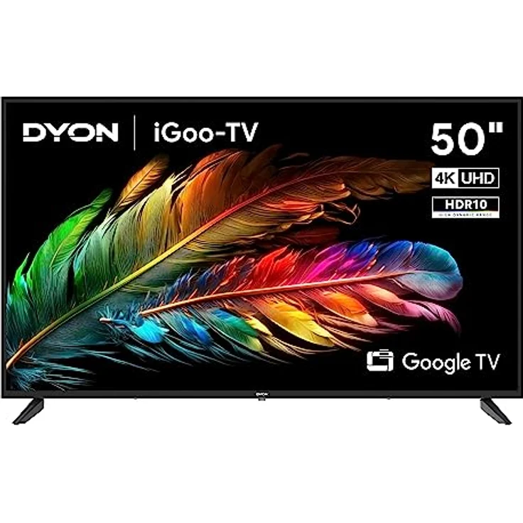 DYON iGoo-TV 50U 126cm (50 Zoll) Google TV (4K UHD, HD Triple Tuner, Prime Video, Netflix, Google Play Store für DAZN, Disney+, Apple TV+, Paramount+, waipu.tv UVM., Google Assistant) [Mod. 2023] – Bild 1