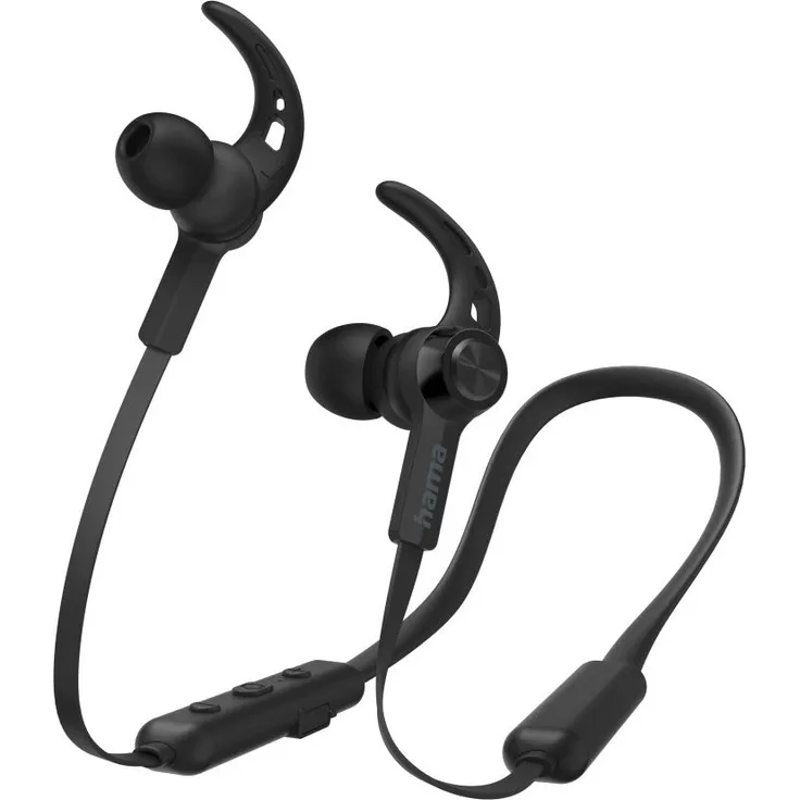 Hama Freedom Neck III, Kabelloser In-Ear Bluetooth Kopfhörer mit 12 h Laufzeit, Schwarz