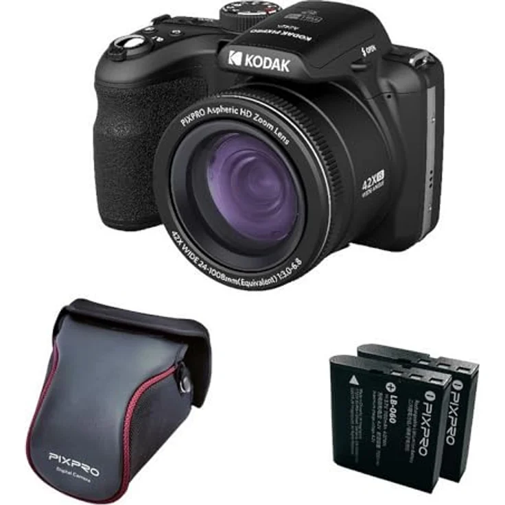KODAK Pixpro Astro Zoom AZ426 - Digitale Bridgekamera, 42X optischer Zoom, 24 mm Weitwinkel, 20 Megapixel, 3-LCD, Full HD 1080p Video, Li-Ionen-Akku - Schwarz – Bild 1