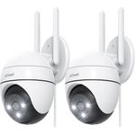 ieGeek Überwachungskamera PTZ Überwachungskamera Aussen, 5MP Kabellose IP WLAN Outdoor, 360°Schwenkbare WiFi PTZ IP Kamera Outdoor Mit Mensch Bewegungsmelder, 2-tlg., Nachtsicht in Farbe, 2-Wege-Audio