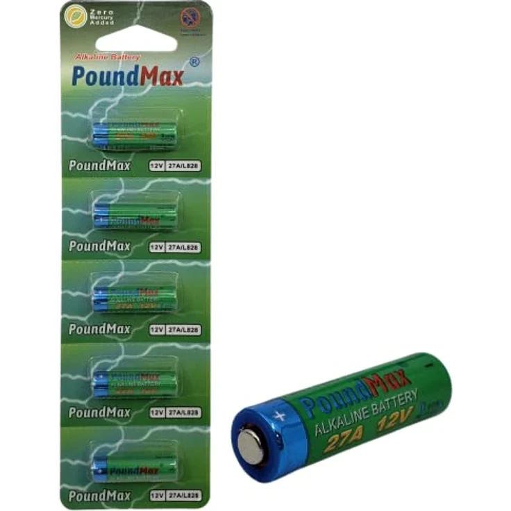 PoundMax Alkaline 27A/L828, 12V, 5er-Pack – Bild 1