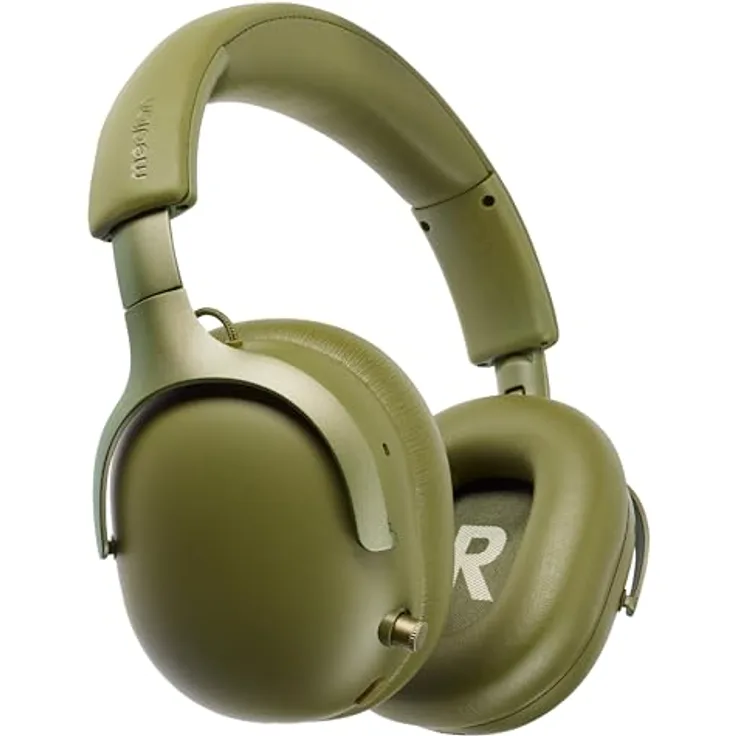MEDION HX-1 Pure Over Ear Kopfhörer, kabellos mit Bluetooth 5.4, 100 Stunden Akkulaufzeit, IPX4 Spritzwasserschutz, grün