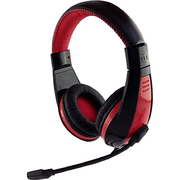 Media-Tech mt3574 Binaural Headphones Black, Red Headset - Headphones mit Microphone (PC/Games, USB, Binaural, Headphones, Black, Red, Wired)
